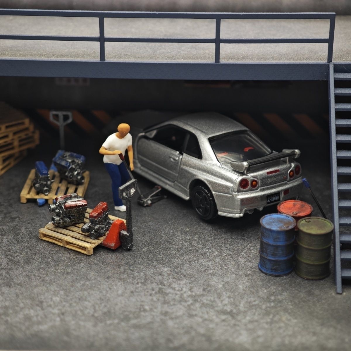 1:64 Car Model Repair Shop Sce - Car Jack ulasan dan harga